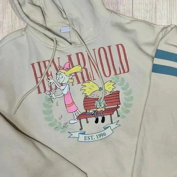 Hey Arnold Nickelodeon Cropped Hoodie Large - Picture 4 of 7